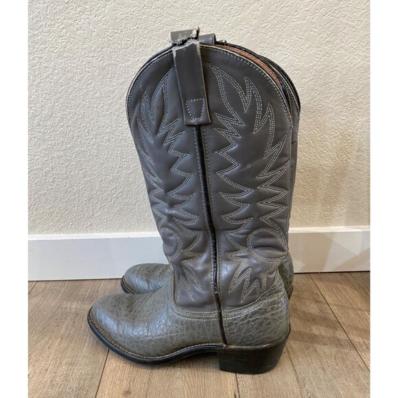 Red Wing Bullhide Mens 7 D Gray Leather Cowboy Western Boots 9807 USA Made main image 5